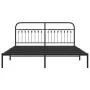 Bed frame with black metal headboard 183x203 cm by , Beds and slatted bases - Ref: Foro24-376604, Price: 106,95 €, Discount: %