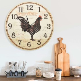 Reloj de pared con diseño de gallo multicolor MDF 