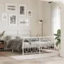 Estructura cama metal con cabecero y estribo blanco 150x200 cm de , Camas y somieres - Ref: Foro24-377186, Precio: 123,23 €, ...