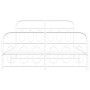 Metal bed frame with white headboard and footboard 150x200 cm by , Beds and slatted bases - Ref: Foro24-377186, Price: 125,02...