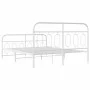 Estructura cama metal con cabecero y estribo blanco 150x200 cm de , Camas y somieres - Ref: Foro24-377186, Precio: 123,23 €, ...
