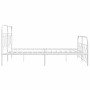 Metal bed frame with white headboard and footboard 150x200 cm by , Beds and slatted bases - Ref: Foro24-377186, Price: 125,02...