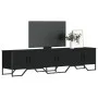 Engineered wood TV stand in black, 180x34x41 cm by , TV Furniture - Ref: Foro24-848589, Price: 125,65 €, Discount: %