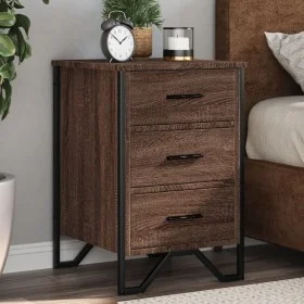 Engineered wood brown oak bedside table 40x41x60 cm by , Nightstands - Ref: Foro24-848528, Price: 70,59 €, Discount: %