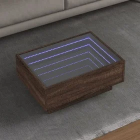 Center table and LED engineered wood in brown oak, 70x50x30 cm by , Coffee table - Ref: Foro24-847517, Price: 112,49 €, Disco...
