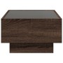 Mesa de centro y LED madera ingeniería marrón roble 70x50x30 cm de , Mesas de centro - Ref: Foro24-847517, Precio: 114,13 €, ...