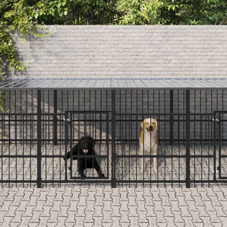 Außenzwinger mit einem Dach aus Stahl, 18,77 m². von , Hundehütten und Zäune - Ref: Foro24-3124671, Preis: 2,00 €, Rabatt: %