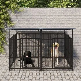 Außenzwinger mit einem Dach aus Stahl, 3,75 m². von , Hundehütten und Zäune - Ref: Foro24-3124589, Preis: 510,40 €, Rabatt: %