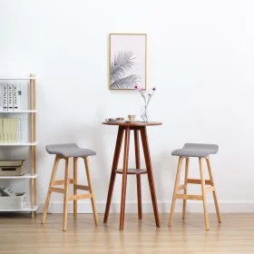 Kitchen stools 2 units light gray fabric by , Kitchen stools - Ref: Foro24-249578, Price: 142,10 €, Discount: %