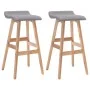 Taburetes de cocina 2 unidades tela gris claro de , Taburetes de cocina - Ref: Foro24-249578, Precio: 142,05 €, Descuento: %