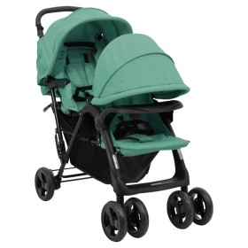 Tandem steel green twin stroller by , Baby strollers - Ref: Foro24-10352, Price: 220,14 €, Discount: %