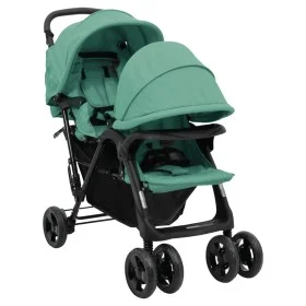 Tandem steel green twin stroller by , Baby strollers - Ref: Foro24-10352, Price: 215,19 €, Discount: %