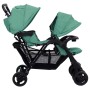 Zwillings-Tandem-Kinderwagen aus grünem Stahl von , Kinderwagen - Ref: Foro24-10352, Preis: 220,14 €, Rabatt: %