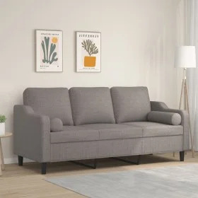 3-seater sofa with gray taupe fabric cushions, 180 cm by , Sofas - Ref: Foro24-3200860, Price: 285,32 €, Discount: %