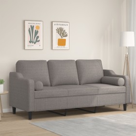 Sofá de 3 plazas con cojines tela gris taupe 180 cm de , Sofás - Ref: Foro24-3200860, Precio: 289,77 €, Descuento: %