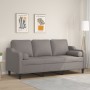 Sofá de 3 plazas con cojines tela gris taupe 180 cm de , Sofás - Ref: Foro24-3200860, Precio: 289,65 €