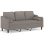 Sofá de 3 plazas con cojines tela gris taupe 180 cm de , Sofás - Ref: Foro24-3200860, Precio: 289,65 €