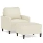 Sessel mit Hocker aus cremefarbenem Samt, 60 cm. von , Sofas - Ref: Foro24-3201053, Preis: 212,81 €, Rabatt: %
