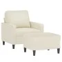 Sessel mit Hocker aus cremefarbenem Samt, 60 cm. von , Sofas - Ref: Foro24-3201053, Preis: 212,81 €, Rabatt: %