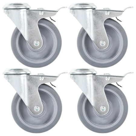 Drehbare Räder mit Loch für Bolzen 12 Stück 100 mm von , Materialhandhabung - Ref: Foro24-277867, Preis: 66,89 €, Rabatt: %