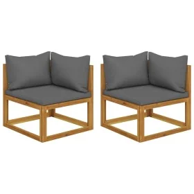 2 pcs sectional corner sofas with cushions dark gray fabric by vidaXL, Modular outdoor sofas - Ref: Foro24-311852, Price: 212...