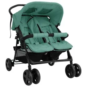 Steel green twin stroller by , Baby strollers - Ref: Foro24-10346, Price: 215,40 €, Discount: %