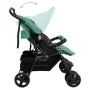 Steel green twin stroller by , Baby strollers - Ref: Foro24-10346, Price: 215,40 €, Discount: %