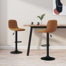 Kitchen stools 2 units brown velvet by , Kitchen stools - Ref: Foro24-333989, Price: 130,50 €, Discount: %