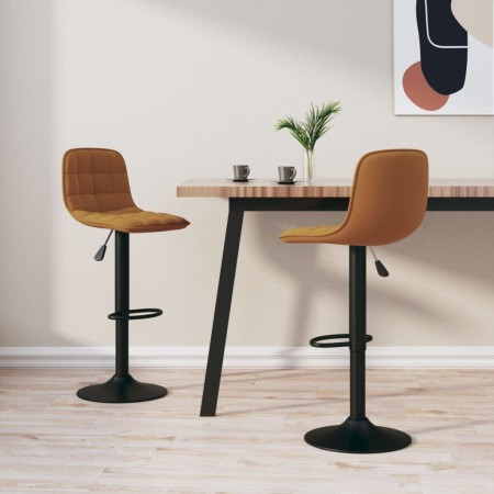 Küchenhocker, 2 Stück, braunes Samtgewebe von , Küchenhocker - Ref: Foro24-333989, Preis: 130,50 €, Rabatt: %