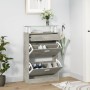 Mueble zapatero madera contrachapada gris hormigón 63x24x104 cm by , Shoe racks and shoe organizers - Ref: Foro24-342565, Pri...