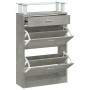 Mueble zapatero madera contrachapada gris hormigón 63x24x104 cm by , Shoe racks and shoe organizers - Ref: Foro24-342565, Pri...