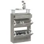 Mueble zapatero madera contrachapada gris hormigón 63x24x104 cm de , Zapateros y organizadores de calzado - Ref: Foro24-34256...