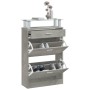 Mueble zapatero madera contrachapada gris hormigón 63x24x104 cm by , Shoe racks and shoe organizers - Ref: Foro24-342565, Pri...