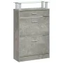 Mueble zapatero madera contrachapada gris hormigón 63x24x104 cm de , Zapateros y organizadores de calzado - Ref: Foro24-34256...