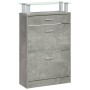 Schuhschrank aus grauem Beton-Sperrholz 63x24x104 cm. von , Schuhregale und Schuhorganisatoren - Ref: Foro24-342565, Preis: 1...