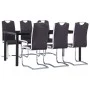 7-piece dining set in brown synthetic leather by , Furniture sets for kitchens and dining rooms - Ref: Foro24-3053116, Price:...