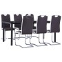 7-teiliges Esszimmer-Set aus braunem Kunstleder von , Möbelsets für Küchen und Esszimmer - Ref: Foro24-3053116, Preis: 591,67...