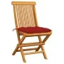 Gartenstühle 2 Stück Massivholz aus Teakholz mit roten Kissen von , Gartenstühle - Ref: Foro24-3062481, Preis: 144,51 €, Raba...