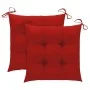 Garden chairs 2 units solid teak wood with red cushions by , Garden chairs - Ref: Foro24-3062481, Price: 144,51 €, Discount: %