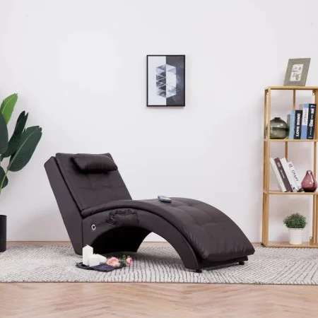 Massage divan with brown synthetic leather pillow by , Daybeds - Ref: Foro24-281346, Price: 262,81 €, Discount: %