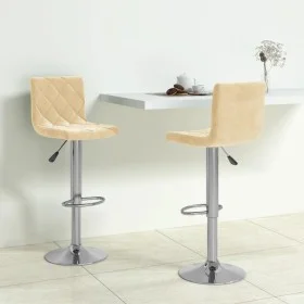 Küchenhocker, 2 Stück, cremefarbenes Samtgewebe. von , Küchenhocker - Ref: Foro24-333686, Preis: 129,69 €, Rabatt: %
