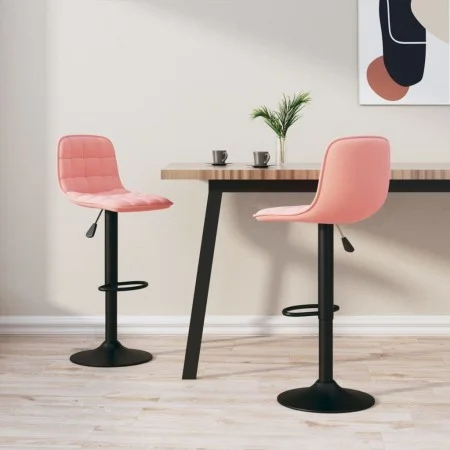 Kitchen stools 2 units pink velvet by , Kitchen stools - Ref: Foro24-333996, Price: 106,40 €, Discount: %