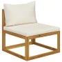 2-piece sofa set with white cream acacia wood cushions by vidaXL, Modular outdoor sofas - Ref: Foro24-311857, Price: 211,17 €...