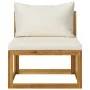 2-piece sofa set with white cream acacia wood cushions by vidaXL, Modular outdoor sofas - Ref: Foro24-311857, Price: 211,17 €...