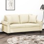2-seater sofa with cream-colored synthetic leather cushions, 140 cm by , Sofas - Ref: Foro24-3200931, Price: 249,76 €, Discou...