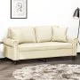 Zweiplätziges Sofa mit cremefarbenen Kunstlederkissen, 140 cm. von , Sofas - Ref: Foro24-3200931, Preis: 226,55 €, Rabatt: %