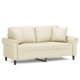 2-seater sofa with cream-colored synthetic leather cushions, 140 cm by , Sofas - Ref: Foro24-3200931, Price: 249,76 €, Discou...