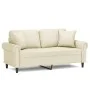 Zweiplätziges Sofa mit cremefarbenen Kunstlederkissen, 140 cm. von , Sofas - Ref: Foro24-3200931, Preis: 226,55 €, Rabatt: %