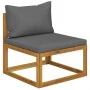 Gartenmöbel 3-teilig mit massiven Akazienholz und Kissen von vidaXL, Modulare Sofas für den Außenbereich - Ref: Foro24-311854...