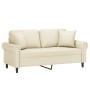 2-seater sofa with cream-colored synthetic leather cushions, 140 cm by , Sofas - Ref: Foro24-3200931, Price: 249,76 €, Discou...